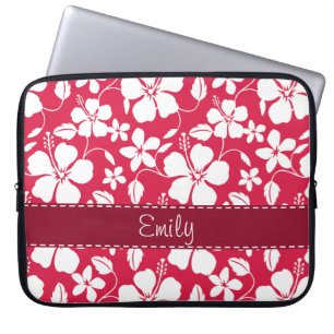 Funda Para Portátil Estampado de flores tropical de Fuschia