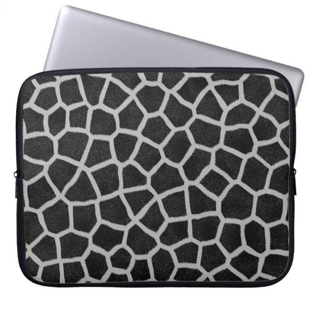 Funda Para Portátil Estampado de jirafa en negro y blanco (Frente)