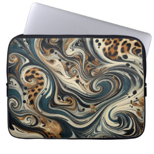Funda Para Portátil Estampado de leopardo abstracto en espiral