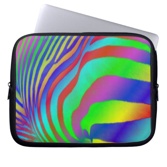 Funda Para Portátil Estampado de zebra del arco iris (Frente)
