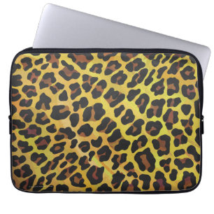 Funda Para Portátil Estampado marrón y amarillo de leopardo