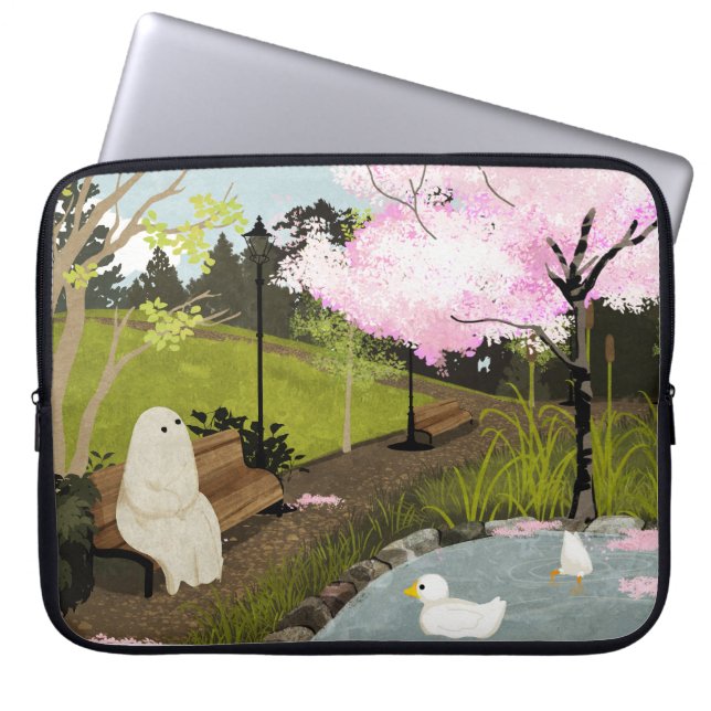 Funda Para Portátil Estanque de Duck - Primavera (Frente)