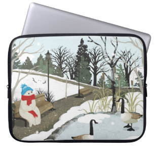 Funda Para Portátil Estanque de pato - Invierno
