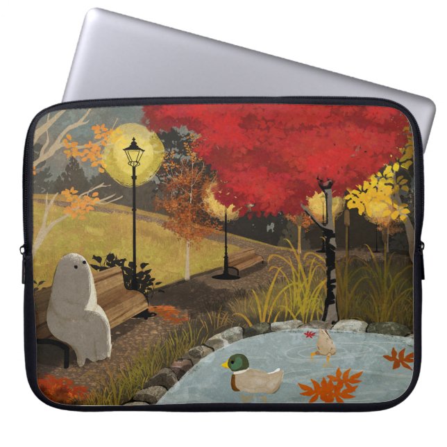 Funda Para Portátil Estanque de patos - Otoño (Frente)