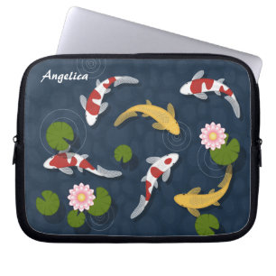 Funda Para Portátil Estanque de peces de Koi del japonés