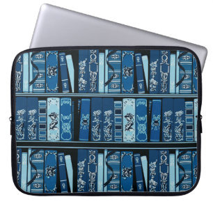 Funda Para Portátil Estantes de libros azules Libros de época Manga de