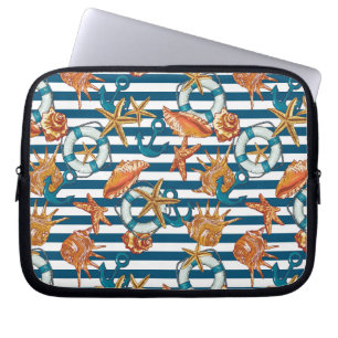 Funda Para Portátil Estantes Marítimas Y Patrón De Anclaje