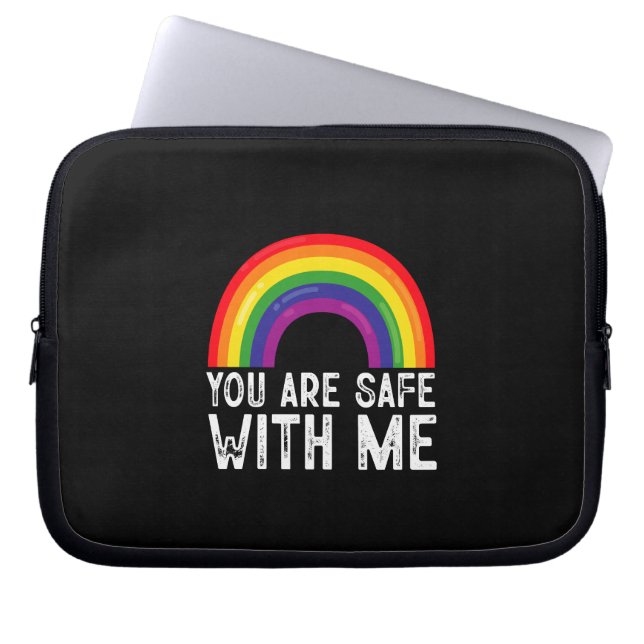 Funda Para Portátil Estás A Salvo Conmigo, Día Del Orgullo LGBTQ (Frente)