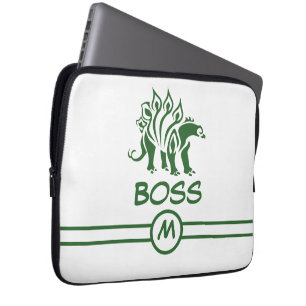 Funda Para Portátil Estegosaurio verde forestal de dinosaurio