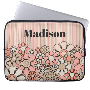 Funda Para Portátil Estética retro floral rosa 60 personalizada