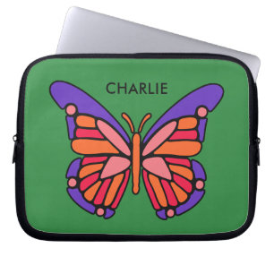 Funda Para Portátil Estilizado Butterfly nombre personalizado mangas d