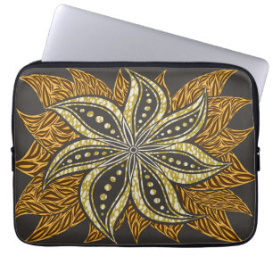 Funda Para Portátil Estilo de Batik Floral Resumen Africano
