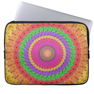 Funda Para Portátil Estilo de crochet amarillo Mandala Ball -