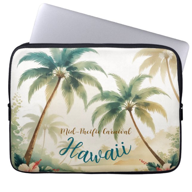 Funda Para Portátil Estilo de época Hawai Viajes Honolulu (Frente)