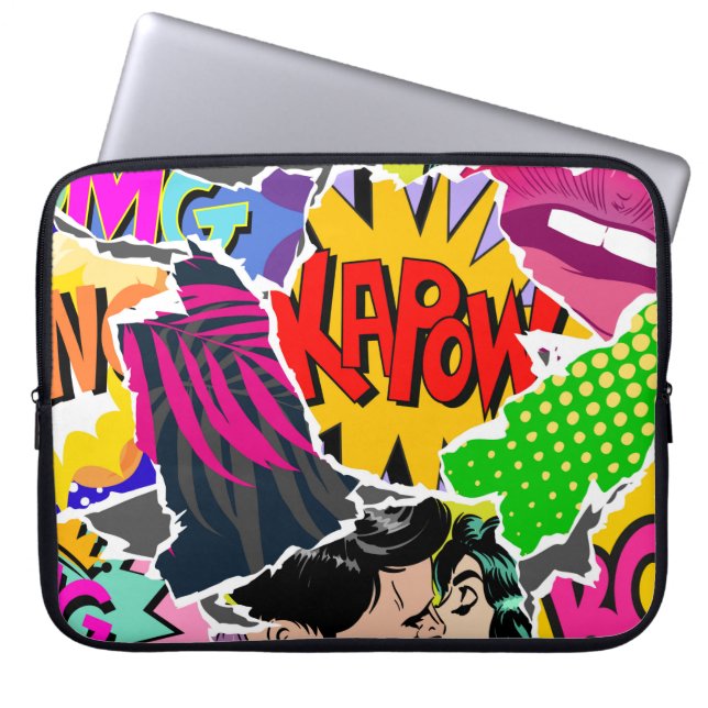Funda Para Portátil Estilo de los cómics de arte pop sin problemas. Co (Frente)