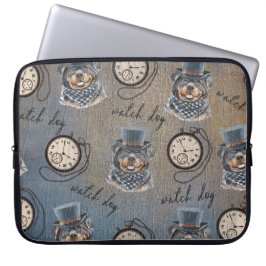 Funda Para Portátil Estilo de Steampunk del perro guardián de