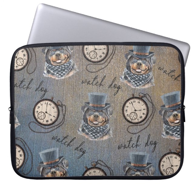 Funda Para Portátil Estilo de Steampunk del perro guardián de (Frente)