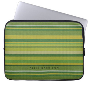 Funda Para Portátil Estilo de tela mexicana de rayas verdes