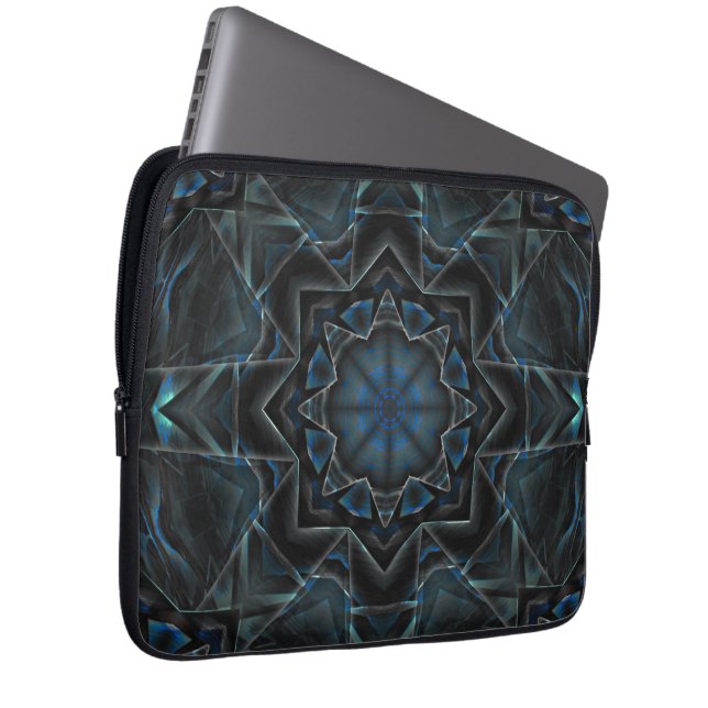 Funda Para Portátil Estilo del equipo kaleidoscopio azul sucio cepilla (Anverso derecho)
