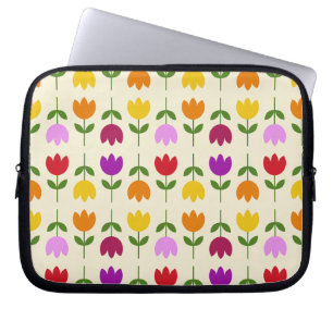 Funda Para Portátil Estilo escandinavo colorido en el patrón de flor d