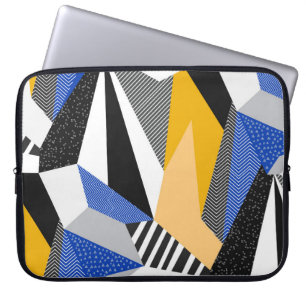 Funda Para Portátil Estilo Memphis: Collage geométrico creativo.