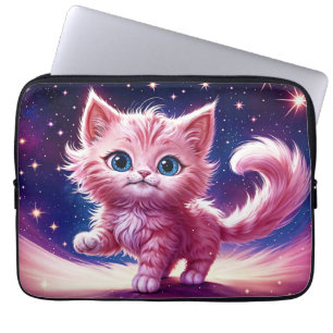 Funda Para Portátil Estilo moderno felino rosado de gato cósmico