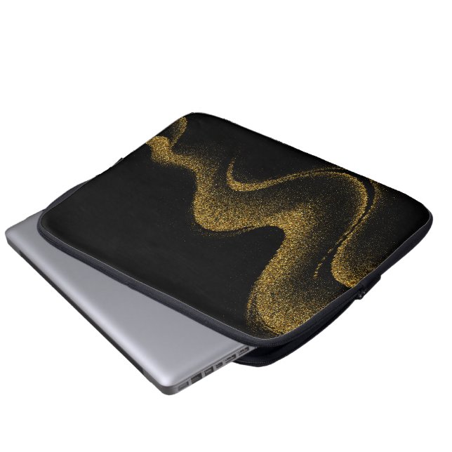 Funda Para Portátil Estilo Tech Oro Negro Premium (Inferior anverso)