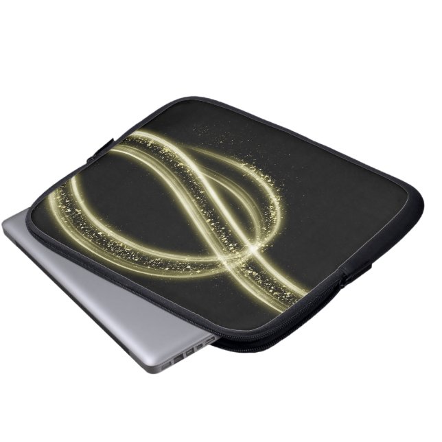 Funda Para Portátil Estilo Tech Oro Negro Premium (Inferior anverso)