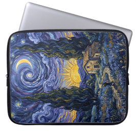 Funda Para Portátil Estilo Van Gogh Cipreses Crepúsculo Medianoche Lun