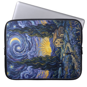 Funda Para Portátil Estilo Van Gogh Cipreses Crepúsculo Medianoche Lun