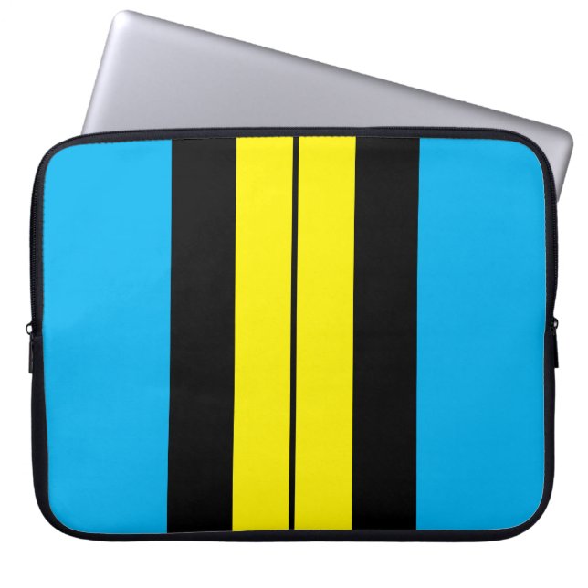 Funda Para Portátil Estiloso cielo ancho azul franjas de Carreras amar (Frente)
