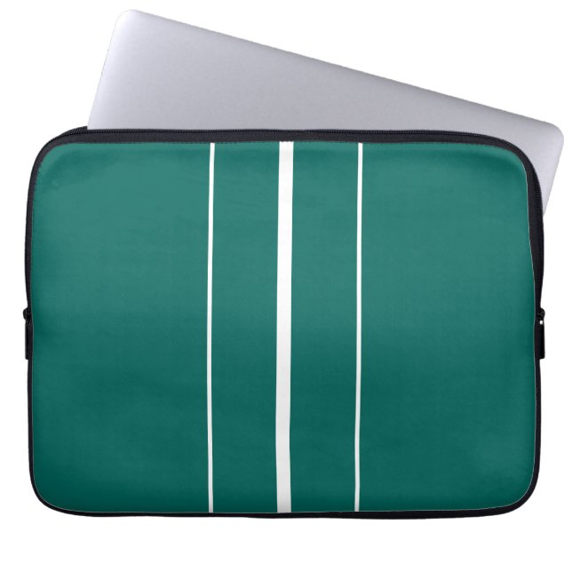 Funda Para Portátil Estiloso trendy franjas Verde azuladas de Carreras (Frente)