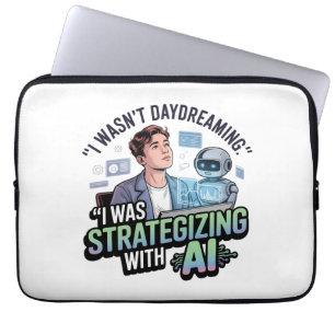 Funda Para Portátil Estrategias con IA - Divertido lema de Daydreaming