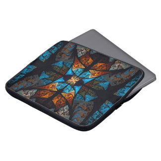 Funda Para Portátil Estrella acolchada abstracta en azules