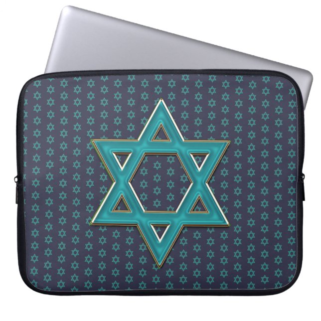 Funda Para Portátil Estrella azul metálica de David (Frente)