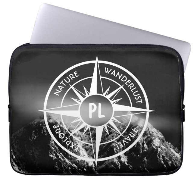 Funda Para Portátil Estrella de brújula emblema monopólico montañas dr (Frente)