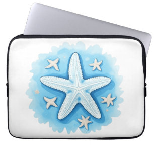Funda Para Portátil Estrella de mar en azul