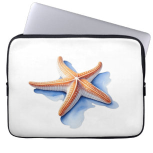 Funda Para Portátil Estrella de mar y silueta azul