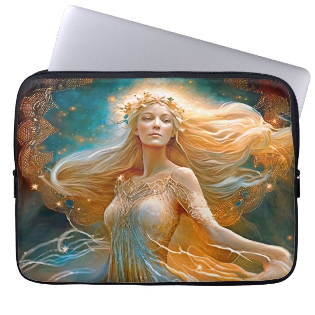 Funda Para Portátil Estrella de Virgo, diosa de señas, ser celestial,  (Frente)