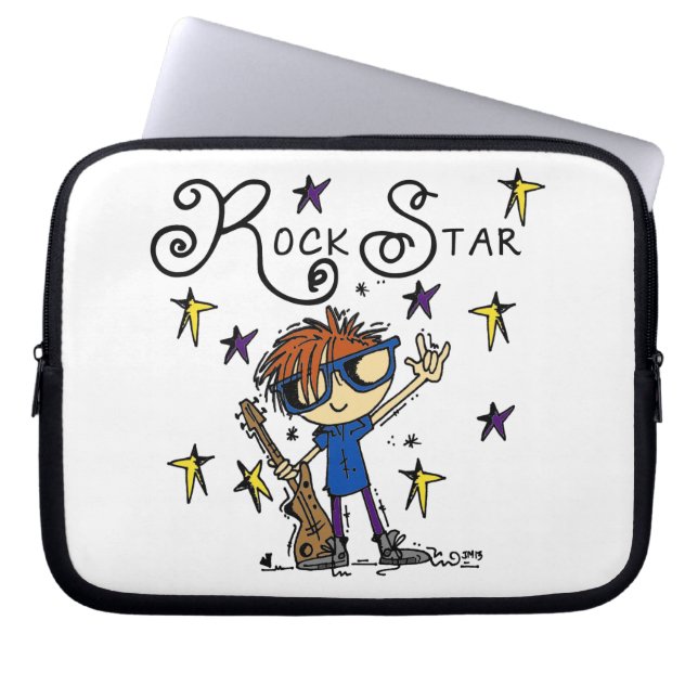 Funda Para Portátil Estrella del rock del muchacho del Redhead (Frente)
