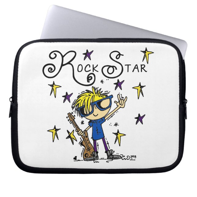 Funda Para Portátil Estrella del rock rubia del muchacho (Frente)