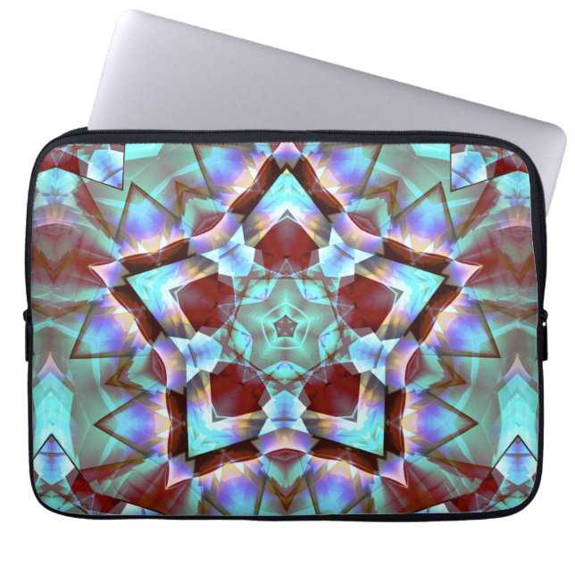 Funda Para Portátil Estrella migrando al caleidoscopio de neón gris pe (Frente)
