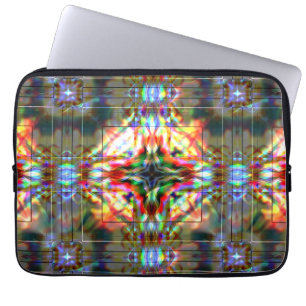 Funda Para Portátil Estrella oscura en puntos florales de vidrio, rojo