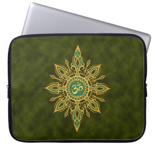 Funda Para Portátil Estrella verde de oro de Aum