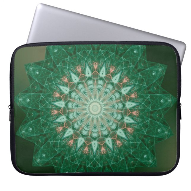 Funda Para Portátil Estrella verde Mandala (Frente)