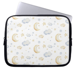 Funda Para Portátil Estrellas acuáticas de la luna y patrón de la nube