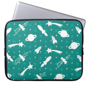 Funda Para Portátil Estrellas azules verde azuladas de los planetas