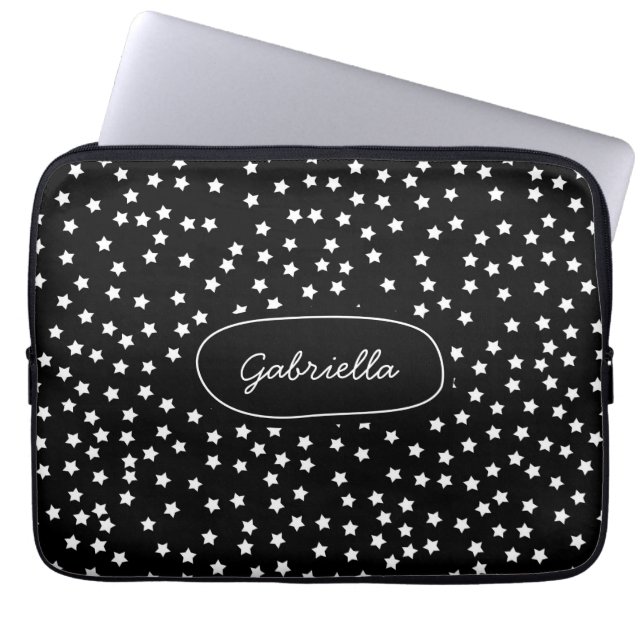 Funda Para Portátil Estrellas blancos y negros (Frente)