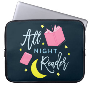 Funda Para Portátil Estrellas de la luna y libros rosas durante toda l