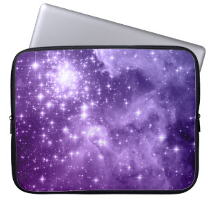 Funda Para Portátil Estrellas de magia púrpura Foto espacial celestial